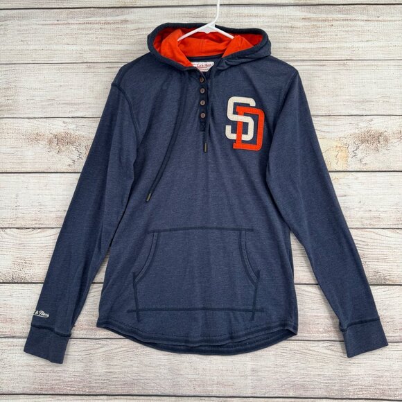 Mitchell & Ness‎ Cooperstown Collection San Diego Padres Hoodie Women's S Blue - Picture 1 of 15